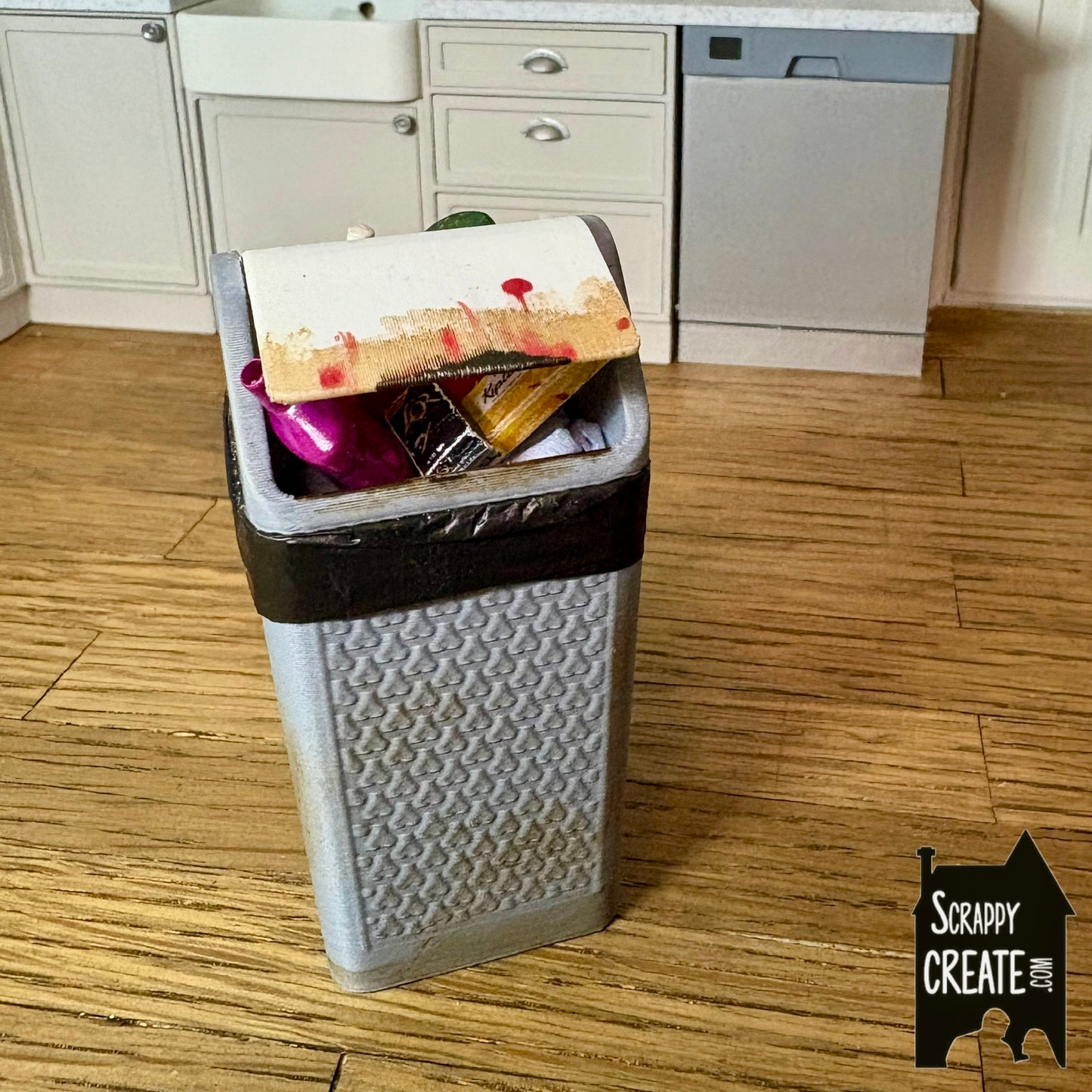 Dirty grey swing kitchen bin