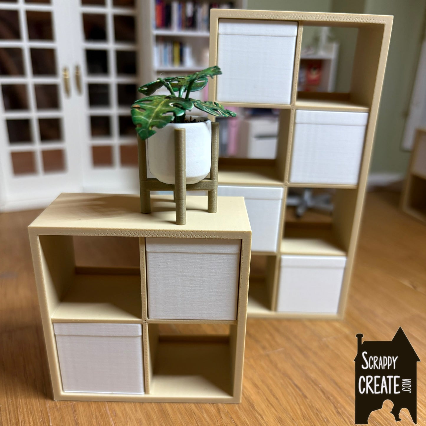 Kallax inspired wood effect cube storage