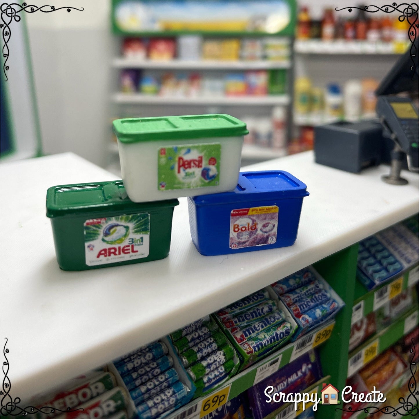 1:12 laundry pod box persil,bold,ariel,Surf