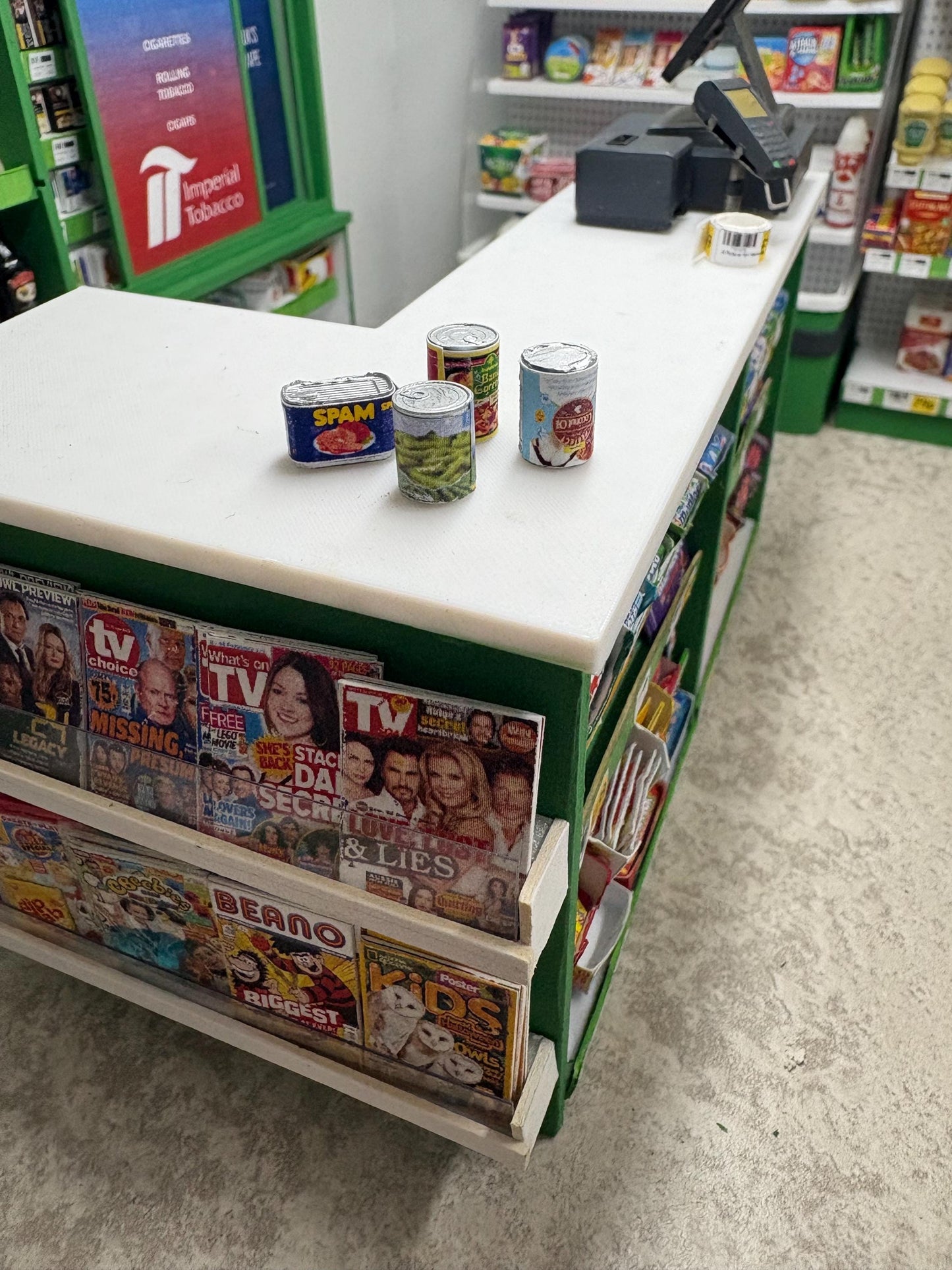 1:12 selection of food tins cans