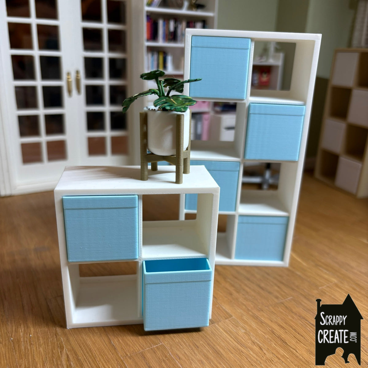 Cube Storage Building Kallax inspired blue cube storage – Scrappy Create