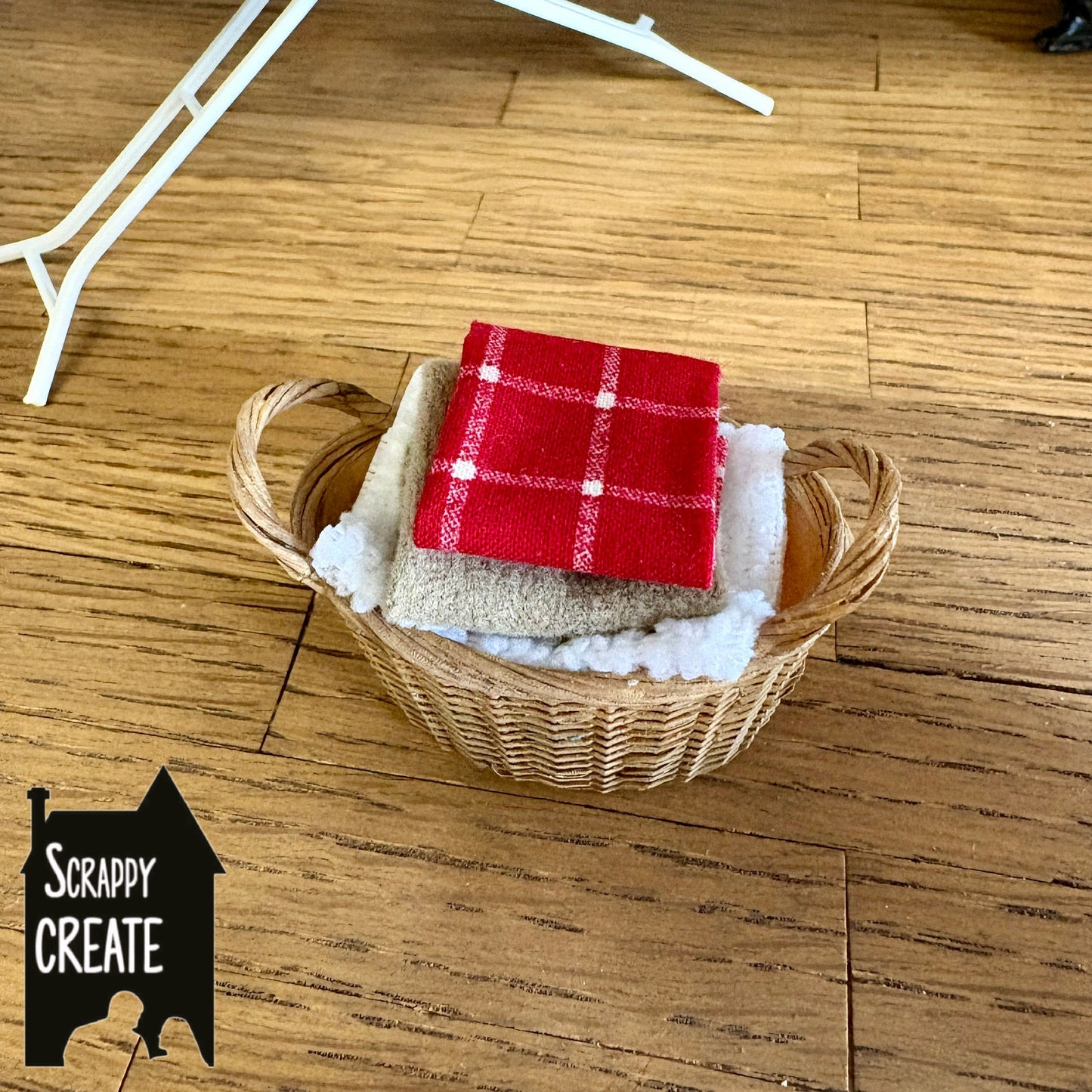 Filled wicker laundry basket