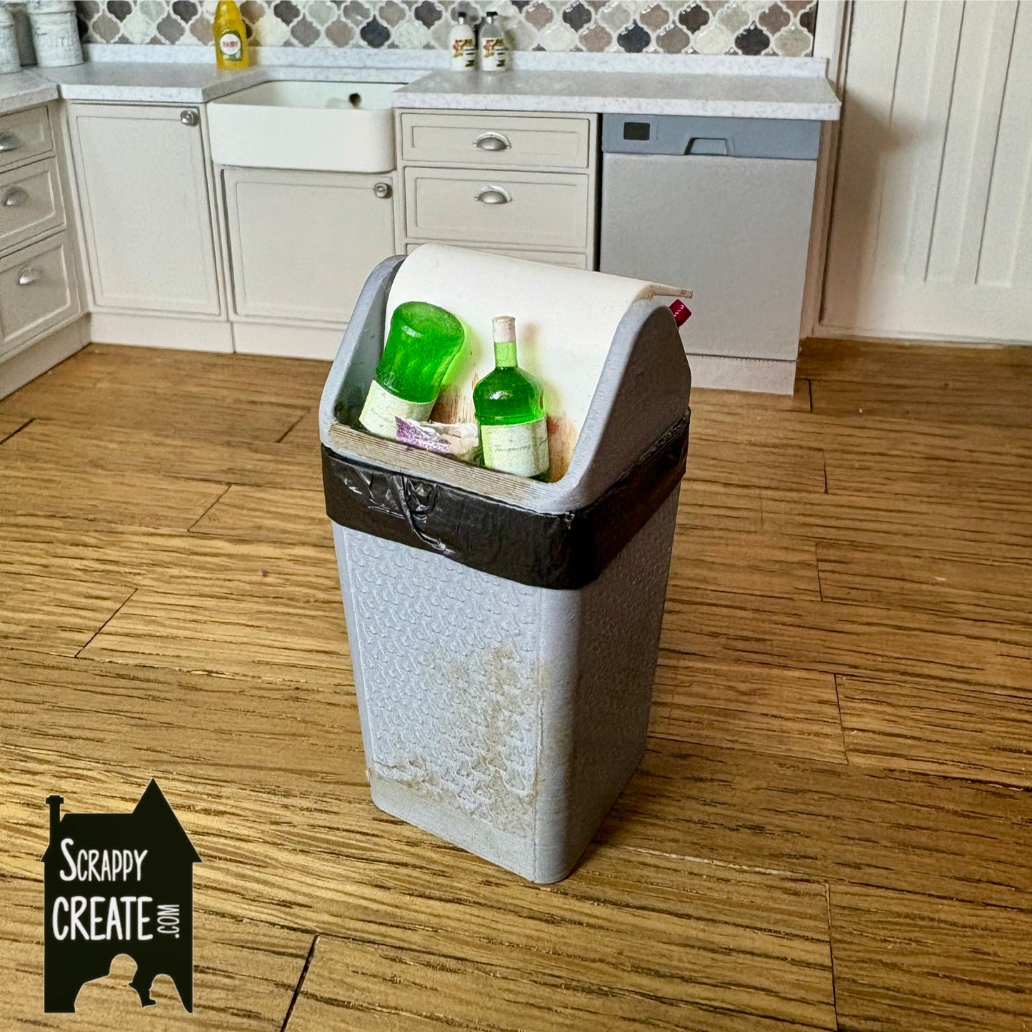 Dirty grey swing kitchen bin