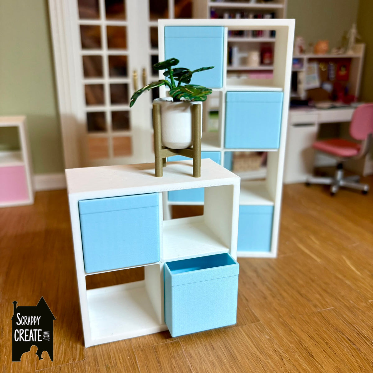 Cube Storage Building Kallax inspired blue cube storage – Scrappy Create