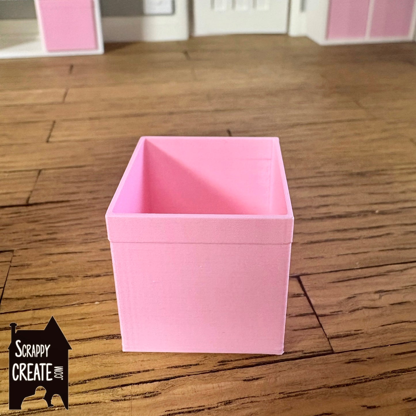 Kallax inspired pink cube storage