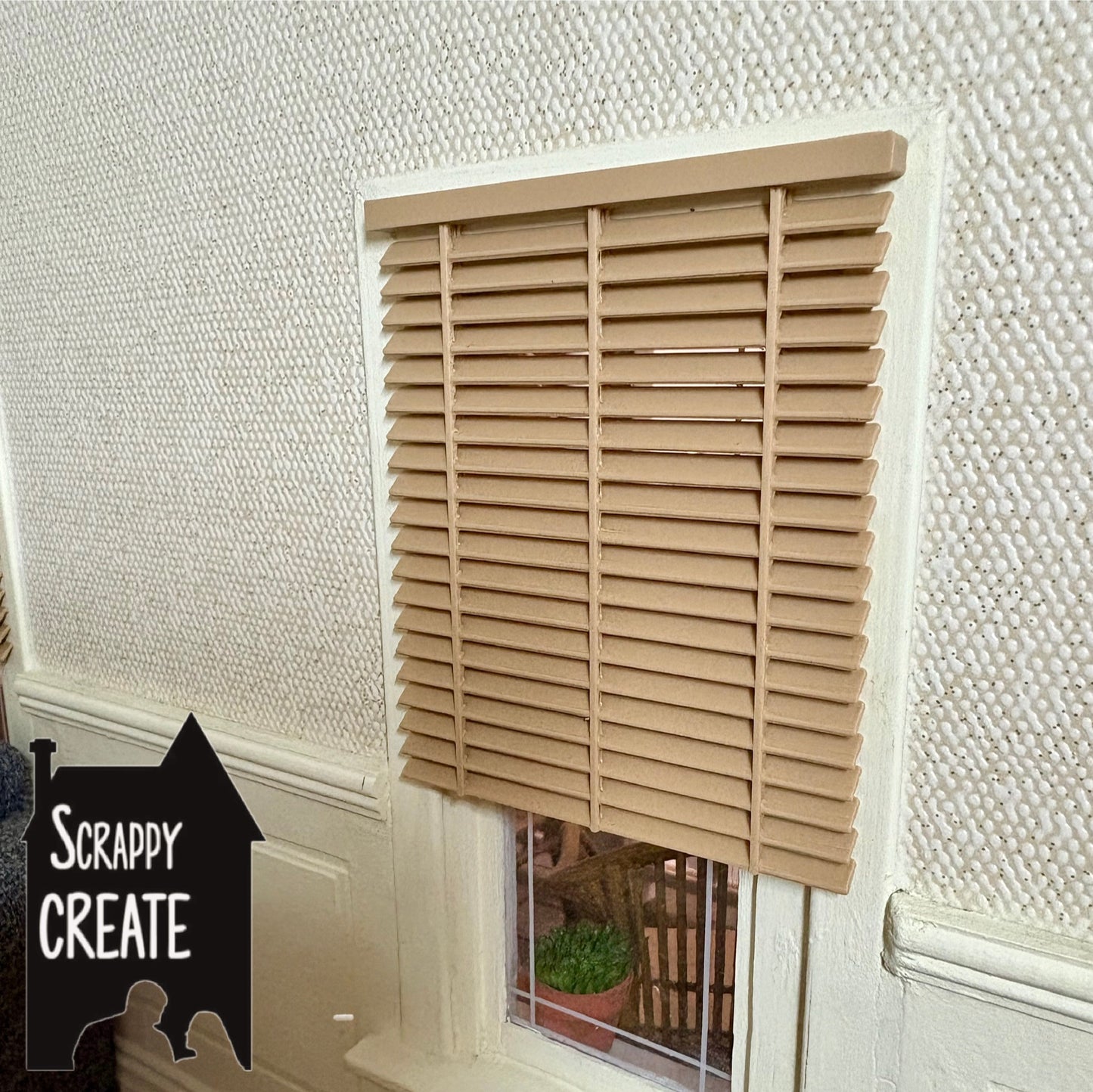 Window Venetian blinds thick slats