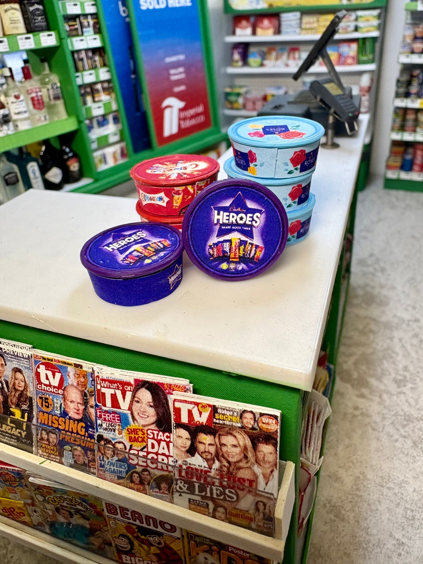 Celebrations,Roses and Heroes chocolate tubs