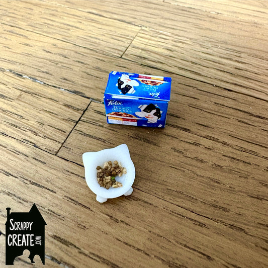 Cat bowl filled with food