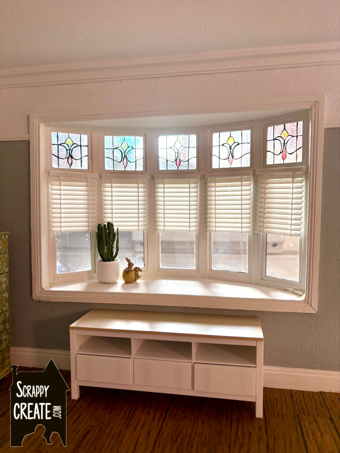 Window Venetian blinds thick slats