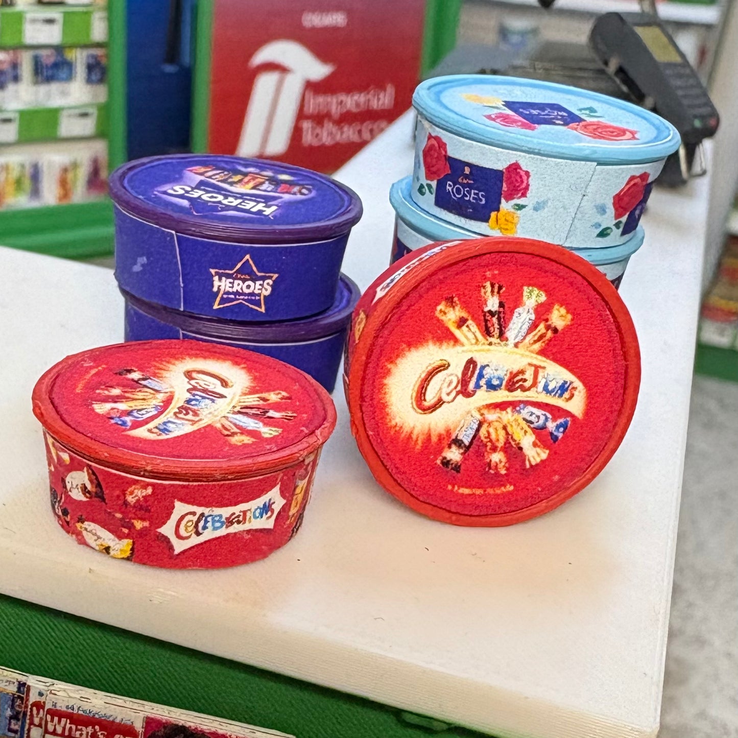 Celebrations,Roses and Heroes chocolate tubs