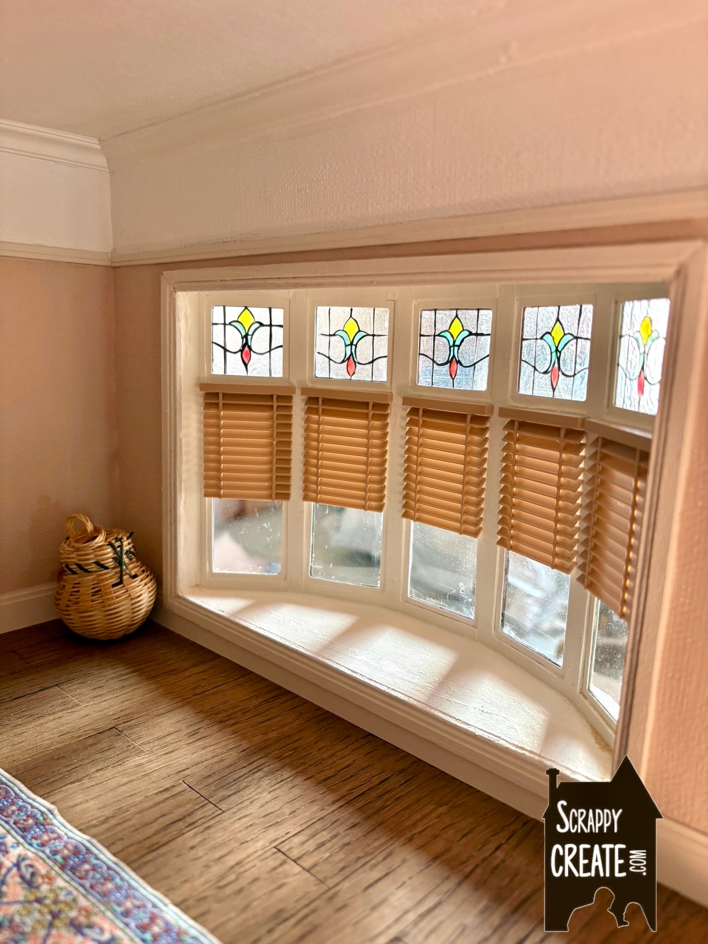 Window Venetian blinds thick slats